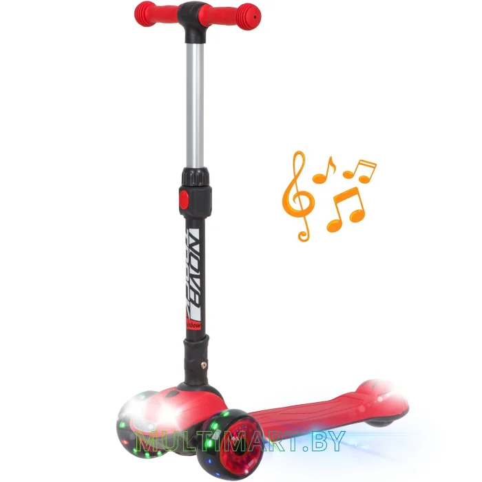Самокат Novatrack RainBow Car Boy Pro 120CBP.RAINBOW.RD20 (красный, 2020)